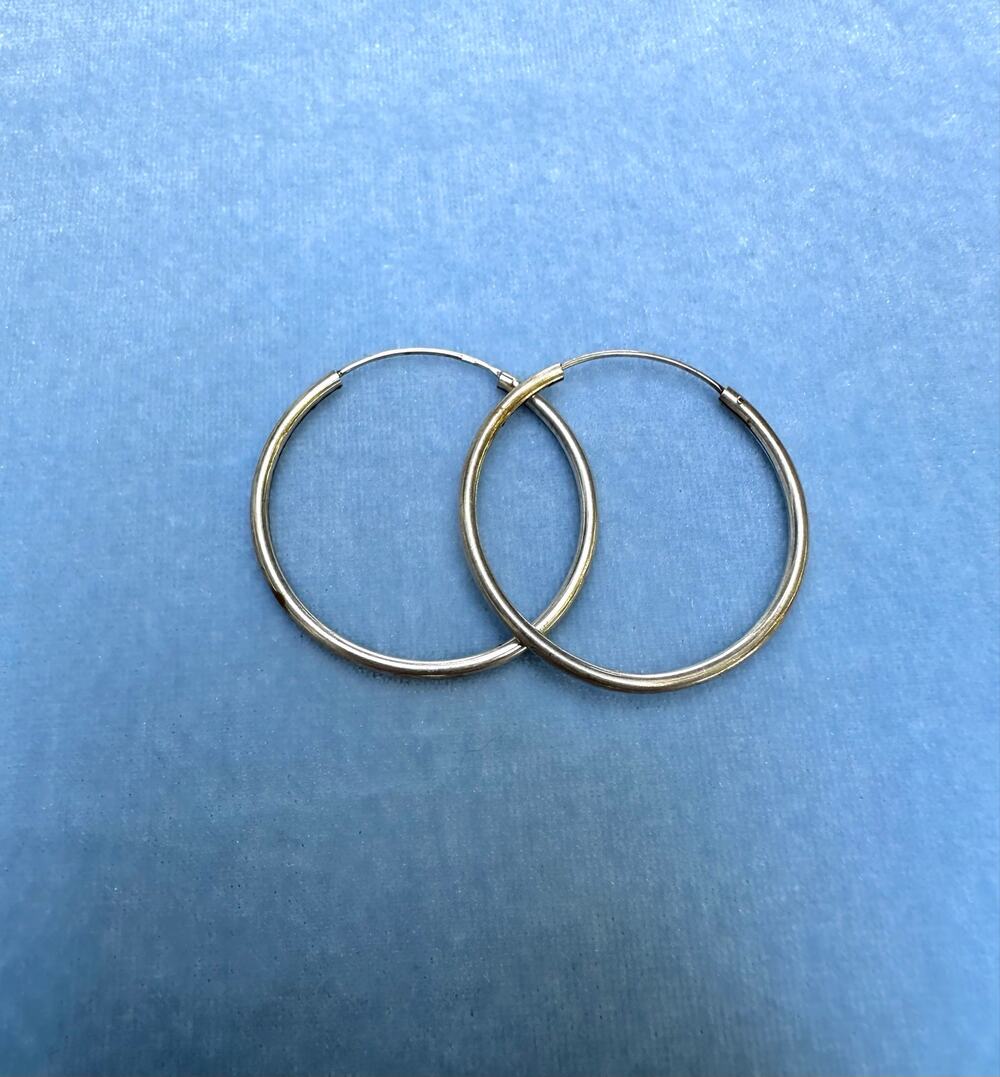 925 Sterling Silver Endless Hoop Earrings Thin Lightweight Continuous Loop